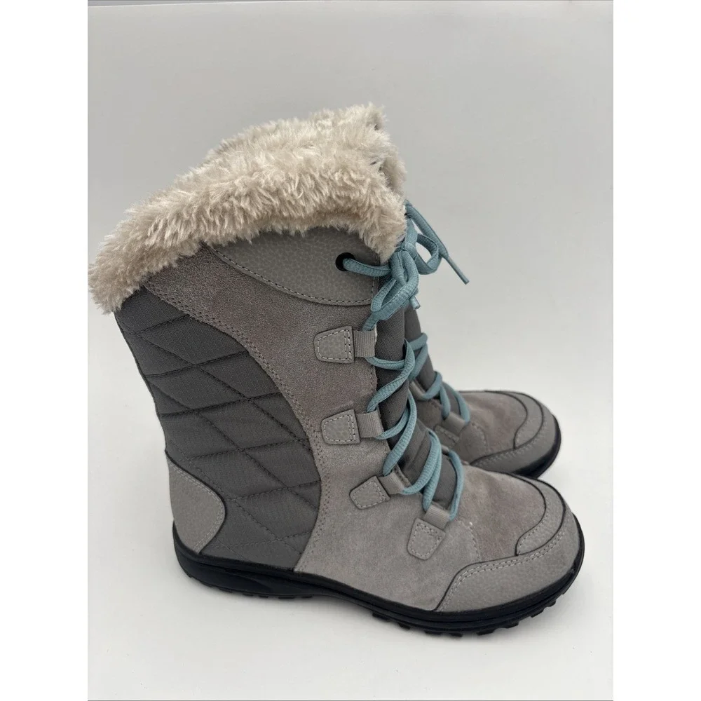 Columbia Women's Ice Maiden II Warm Snow Boots Insulated Gray Shale Size 6.5WIDE